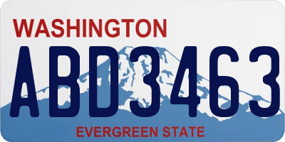WA license plate ABD3463
