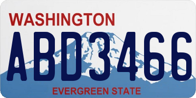 WA license plate ABD3466