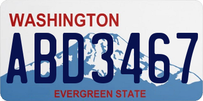 WA license plate ABD3467