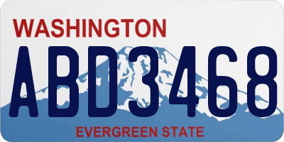 WA license plate ABD3468
