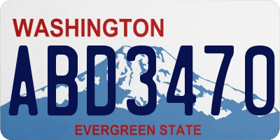 WA license plate ABD3470