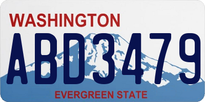 WA license plate ABD3479