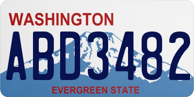 WA license plate ABD3482