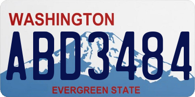 WA license plate ABD3484