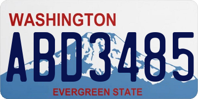 WA license plate ABD3485