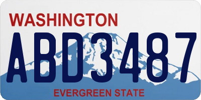 WA license plate ABD3487