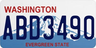 WA license plate ABD3490