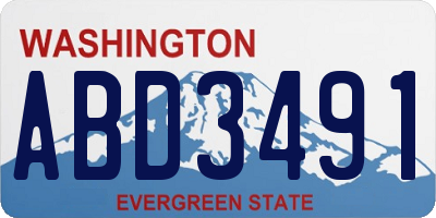 WA license plate ABD3491