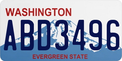 WA license plate ABD3496