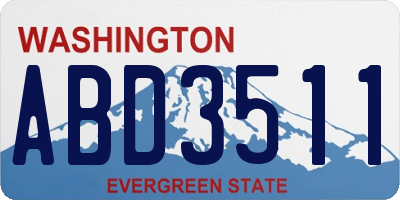 WA license plate ABD3511