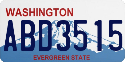WA license plate ABD3515
