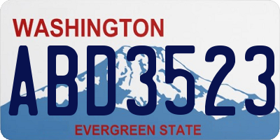 WA license plate ABD3523