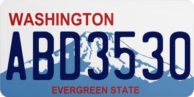 WA license plate ABD3530