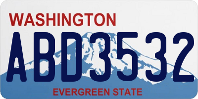 WA license plate ABD3532