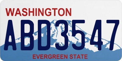 WA license plate ABD3547