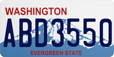 WA license plate ABD3550