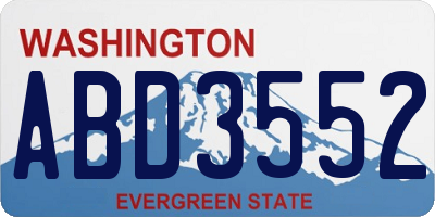 WA license plate ABD3552