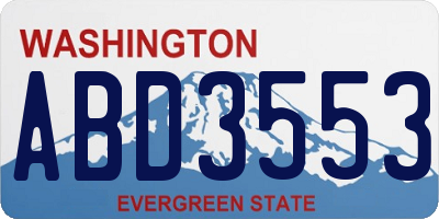 WA license plate ABD3553