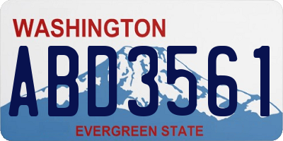 WA license plate ABD3561