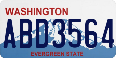 WA license plate ABD3564