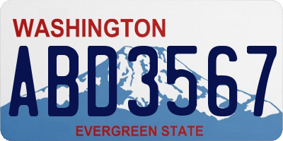 WA license plate ABD3567