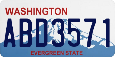 WA license plate ABD3571