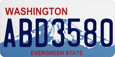 WA license plate ABD3580