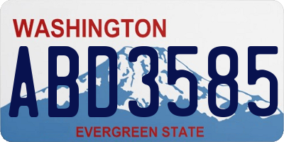 WA license plate ABD3585