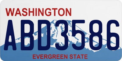 WA license plate ABD3586