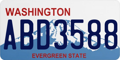 WA license plate ABD3588