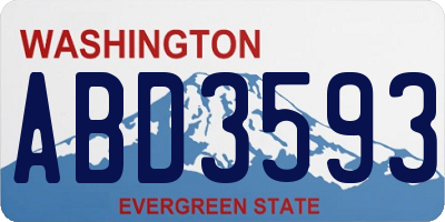 WA license plate ABD3593