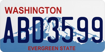 WA license plate ABD3599
