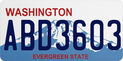 WA license plate ABD3603
