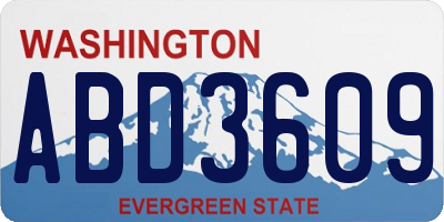 WA license plate ABD3609