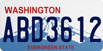 WA license plate ABD3612