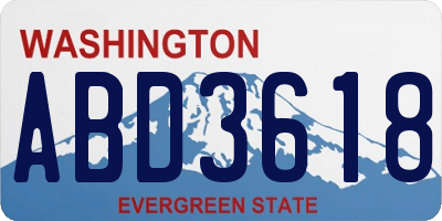 WA license plate ABD3618