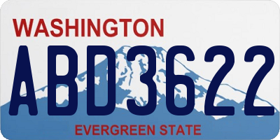 WA license plate ABD3622