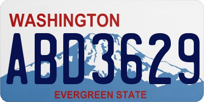 WA license plate ABD3629