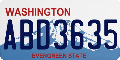 WA license plate ABD3635