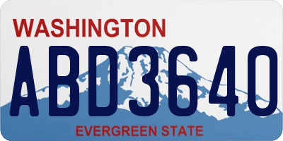 WA license plate ABD3640