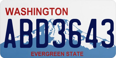 WA license plate ABD3643