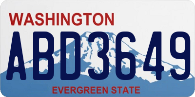WA license plate ABD3649