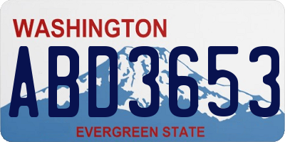 WA license plate ABD3653