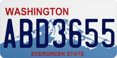 WA license plate ABD3655