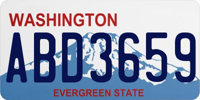 WA license plate ABD3659