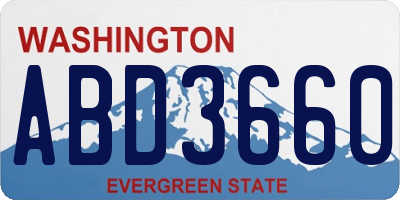 WA license plate ABD3660