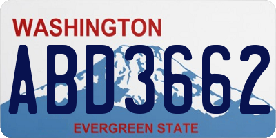 WA license plate ABD3662