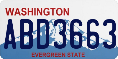 WA license plate ABD3663