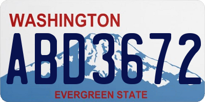 WA license plate ABD3672