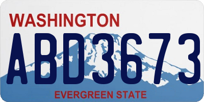 WA license plate ABD3673